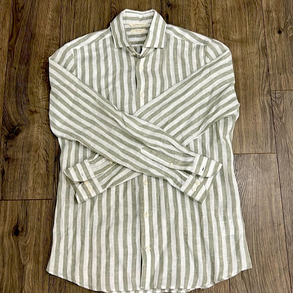 Slim fit Suitsupply linen long sleeve shirt